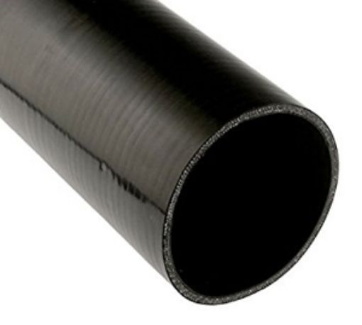 Billede af 4,5" / 114mm. - 1 meter lige silikoneslange - Sort