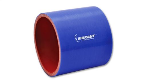 Billede af Vibrant 4 Ply Reinforced Silicone Straight Hose Coupling - 1in I.D. x 3in long (BLUE)