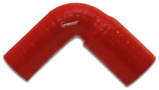 Billede af Vibrant 4 Ply Reinforced Silicone 90 degree Transition Elbow - 2.5in I.D. x 2.75in I.D. (RED)