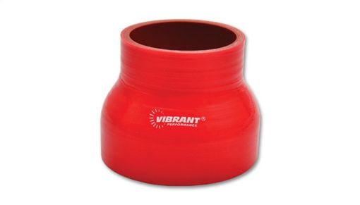 Billede af Vibrant 4 Ply Reinforced Silicone Transition Connector - 1.75in I.D. x 2.5in I.D. x 3in long (RED)