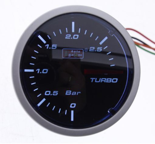 Billede af Autogauge ladetryksur - LiteDark - 3 Bar