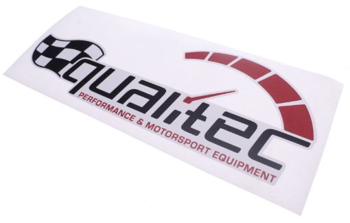 Billede af Qualitec sticker 500mm. - White - Racing flag 