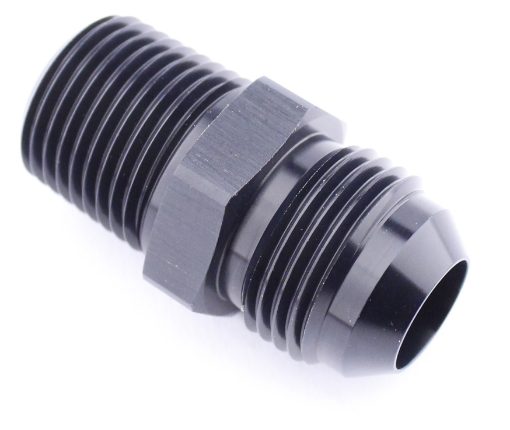 Billede af AN10 Han - 1/4"NPT Han - Nippel Fitting - Sort Alu